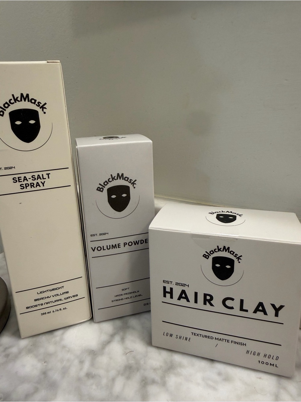 BlackMask Hair Clay, Sea-Salt Spray & Volume Powder -bundle